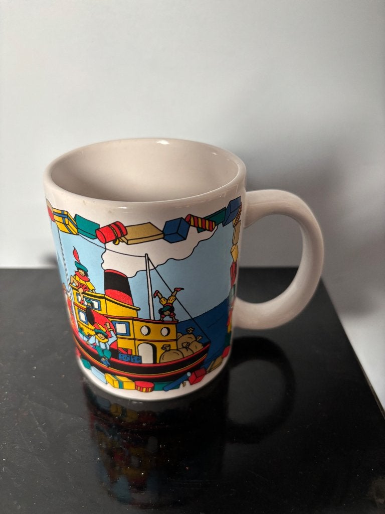 Vintage sinterklaas zwarte piet mok, Ophalen of Verzenden, Gebruikt