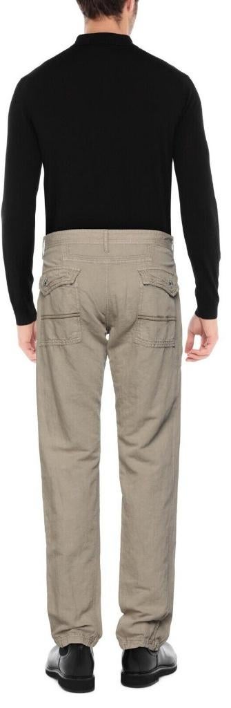 Versace Jeans W32 beige broek lange pijpen met logo, Ophalen, Maat 52/54 (L), Beige, Nieuw
