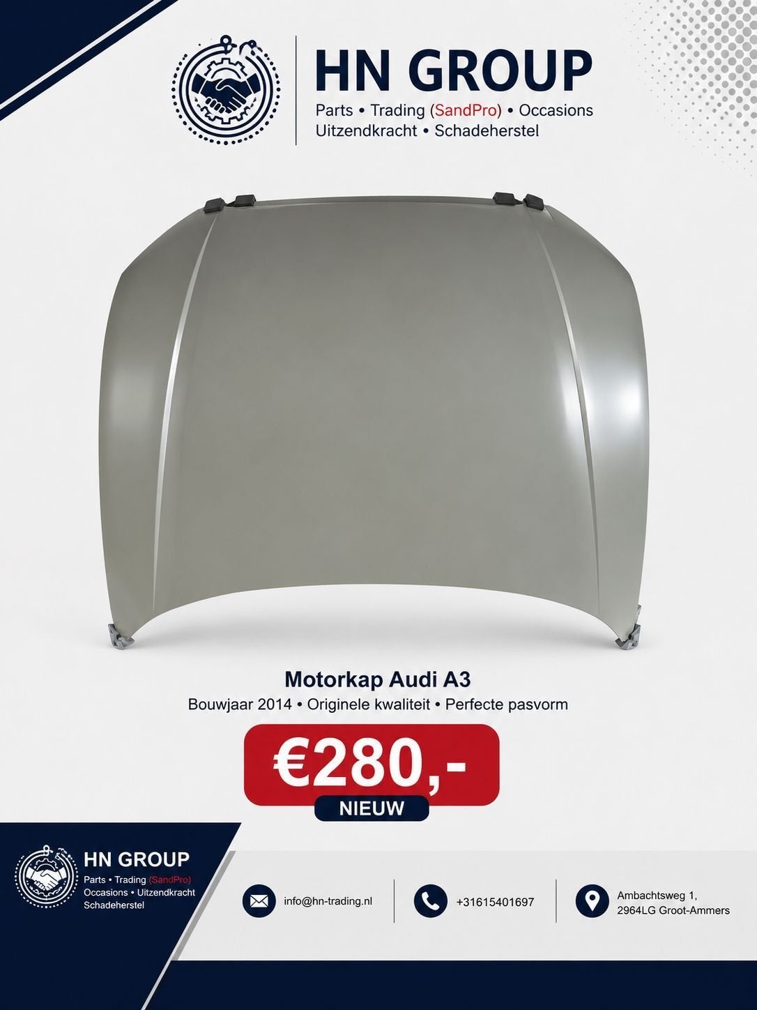 Motorkap Audi A3 2014, -, -, Nieuw, -