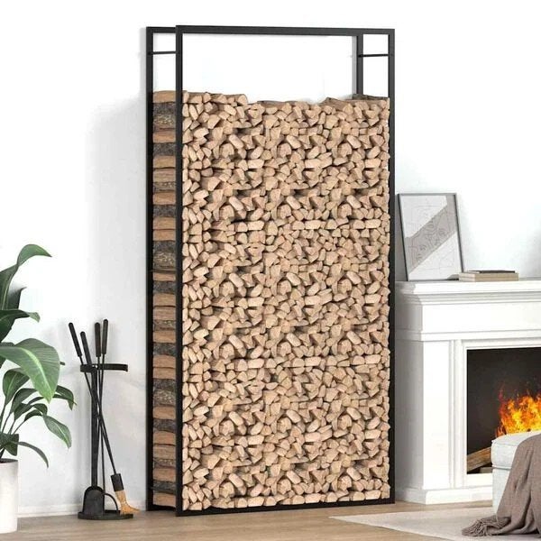 Haardhoutrek 110x28x214 cm staal matzwart nieuw in doos, Tuin en Terras, Minder dan 3 m³, Ophalen of Verzenden