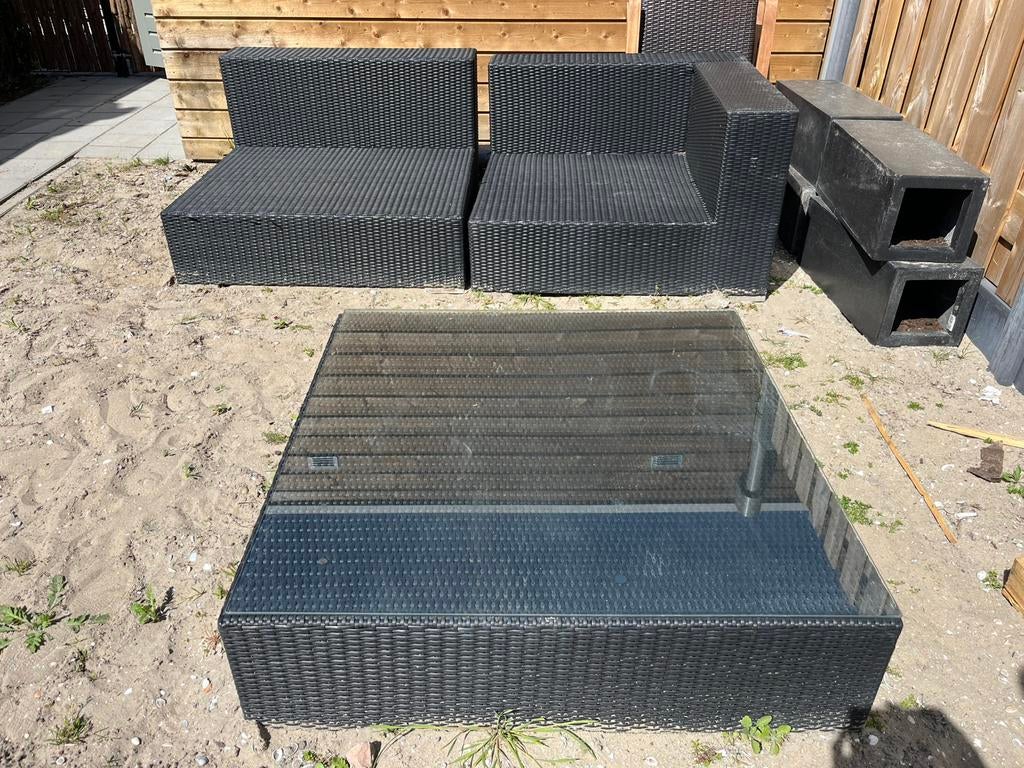 Loungeset antraciet, Ophalen, Zo goed als nieuw, Kunststof