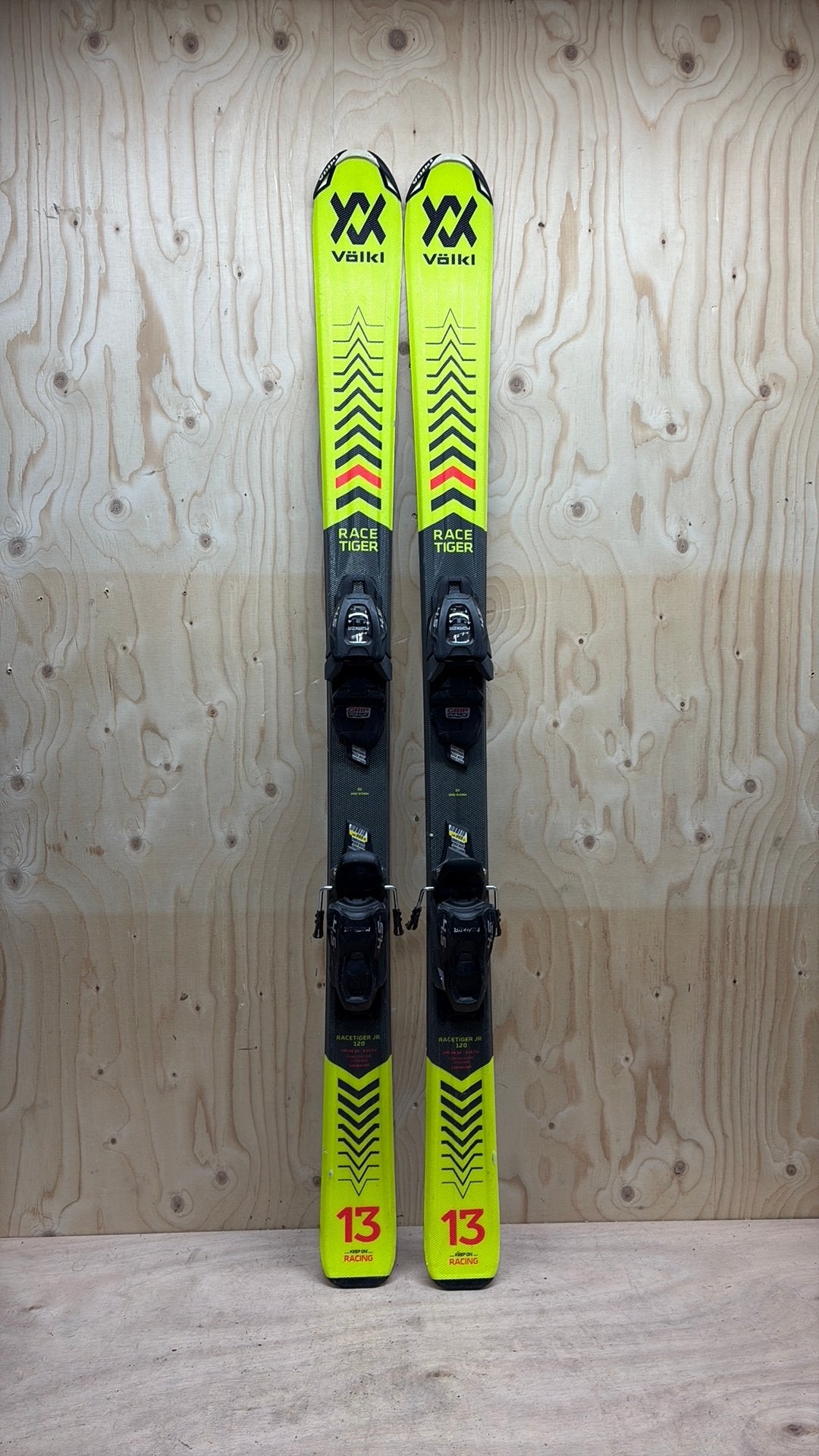 Völkl Racetiger JR kinderski’s – 120 cm – GripWalk ZGAN, Overige merken, 100 tot 140 cm, Ophalen of Verzenden, Zo goed als nieuw