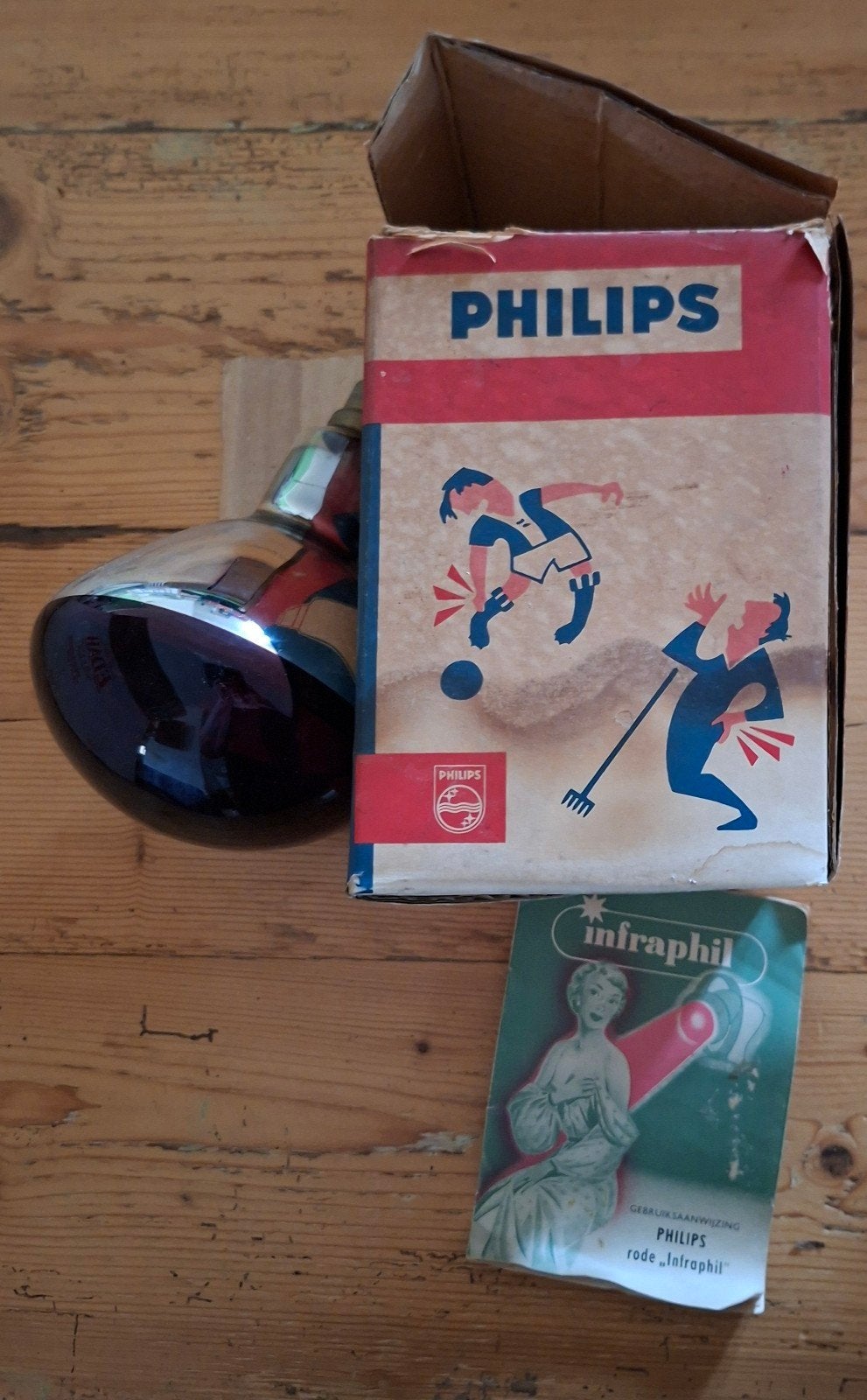 philips oude infraphil lamp werkend met gebruiksaanwijzing, Verzamelen, Ophalen of Verzenden