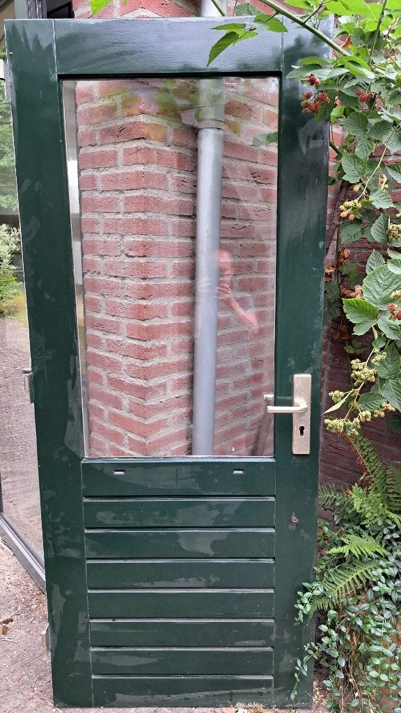Hardhouten buitendeur, Ophalen, Gebruikt, 80 tot 100 cm, Buitendeur