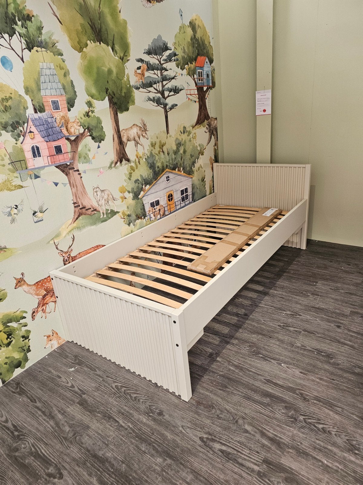 Europe Baby Track ledikant 90x200 oatmeal, Ophalen, 85 tot 100 cm, Zo goed als nieuw, Lattenbodem