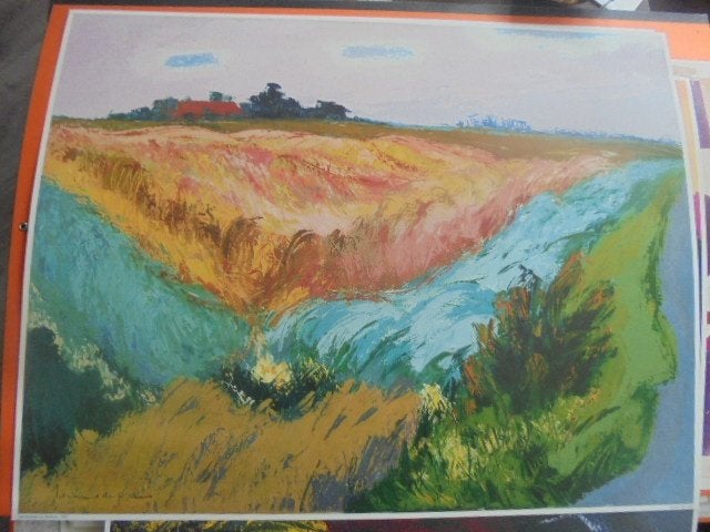 De Ploeg - Landschap bij Bedum - Jannes de Vries, Ophalen of Verzenden, Papier/karton, Print, Landschap