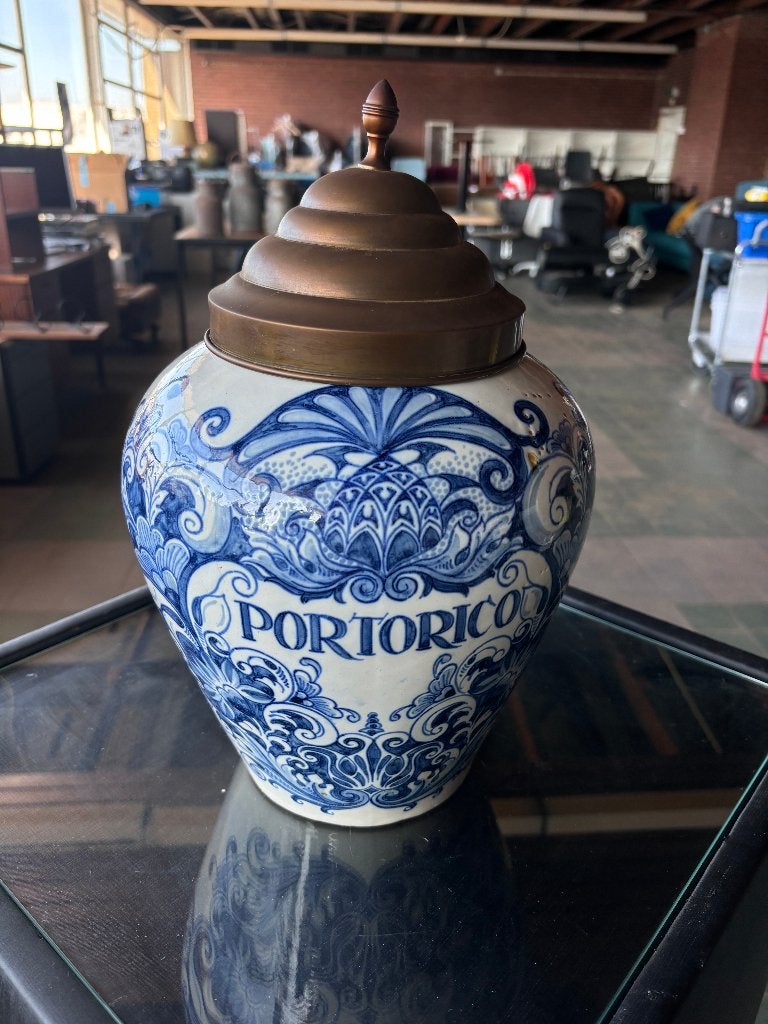 VINTAGE DELFT BLAUWE TABAKSPOT PORTORICO CS26756, Antiek en Kunst, Ophalen of Verzenden