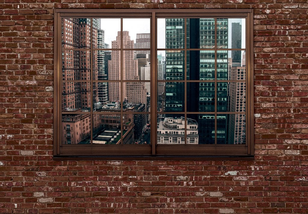 3D Stenen behang met raam - Ook op Maat - Muurdeco4kids, Verzenden, Fotobehang