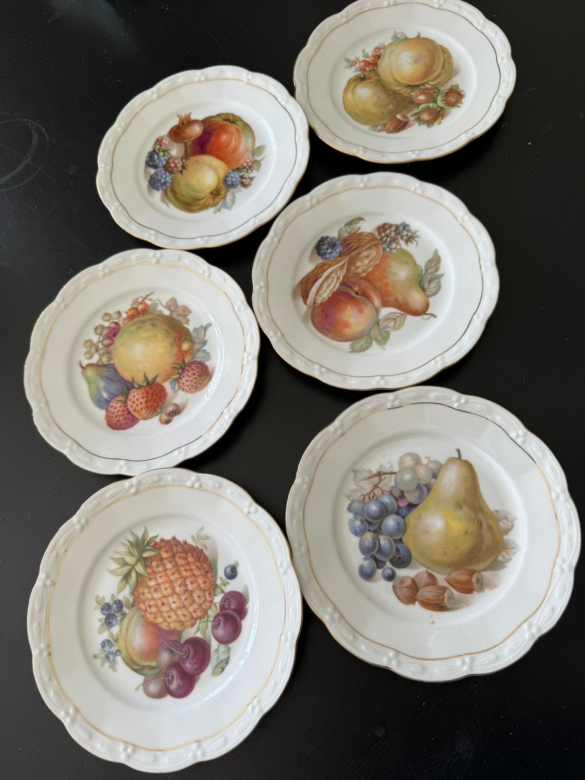 6 dessert of gebaksbordjes, dacht DE ism Bavaria of Arzberg, Antiek en Kunst, Antiek | Servies los, Ophalen