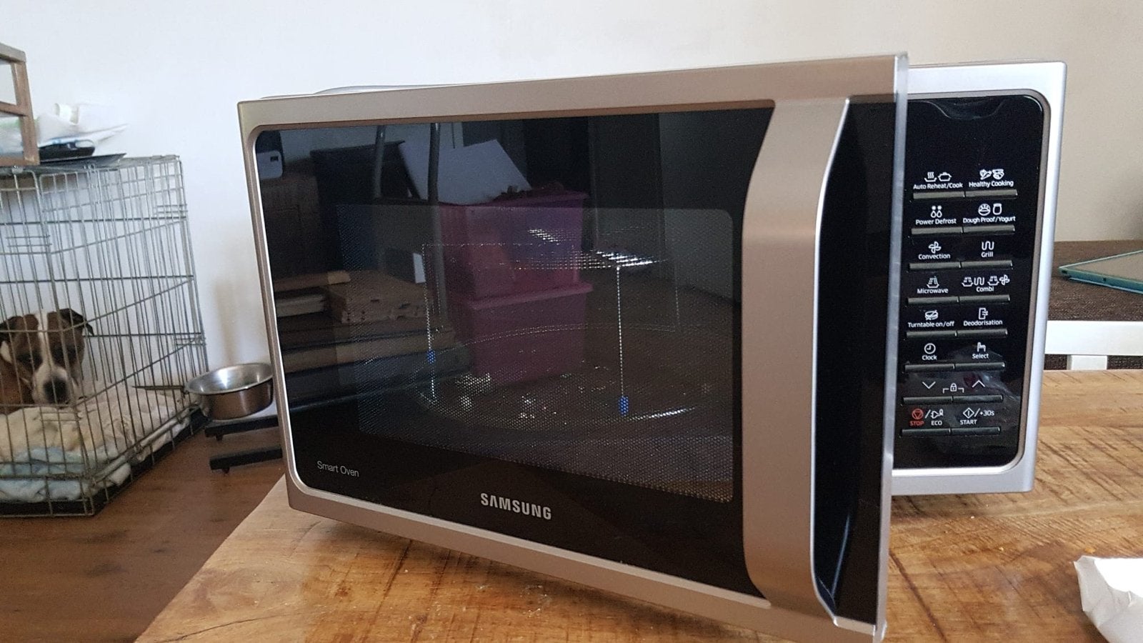 Samsung Smart Oven Combimagnetron MC28H5015AS, Ophalen, Combimagnetron, Gebruikt, Grill