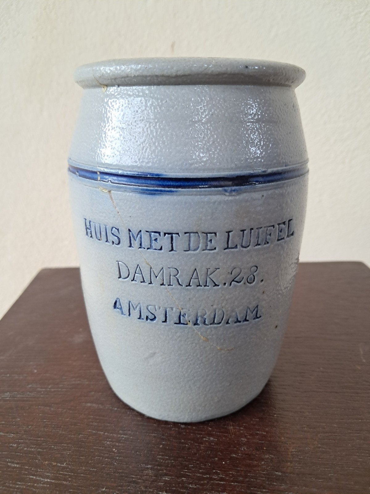AMSTERDAM. Keuls potje aardewerk specifiek Amsterdams adres, Ophalen, Rond, Aardewerk, Minder dan 40 cm