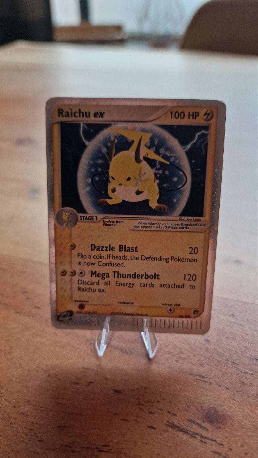 Raichu ex 98/100 Pokémon Kaart, Ophalen of Verzenden, Zo goed als nieuw, Losse kaart