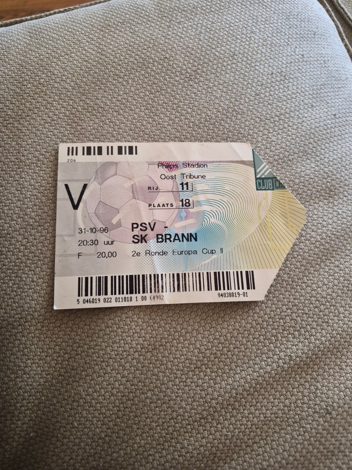 Ticket PSV - SK Brann, Ophalen of Verzenden, Gebruikt, PSV, Overige typen