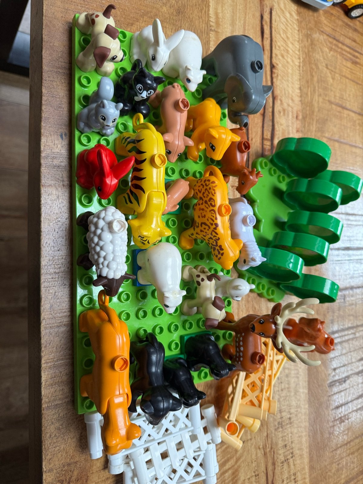 Foto 4 van Duplo diertjes met hekjes en boompjes