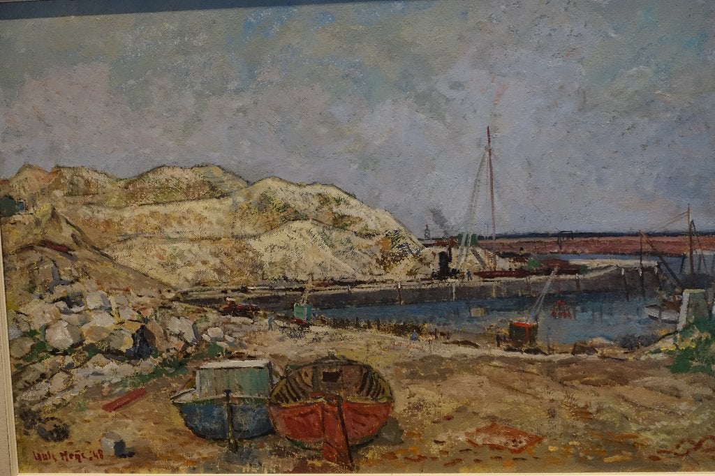 Haven, olieverfschilderij van Louis Meijs, Ophalen, Doek, Impressionistisch, Landschap