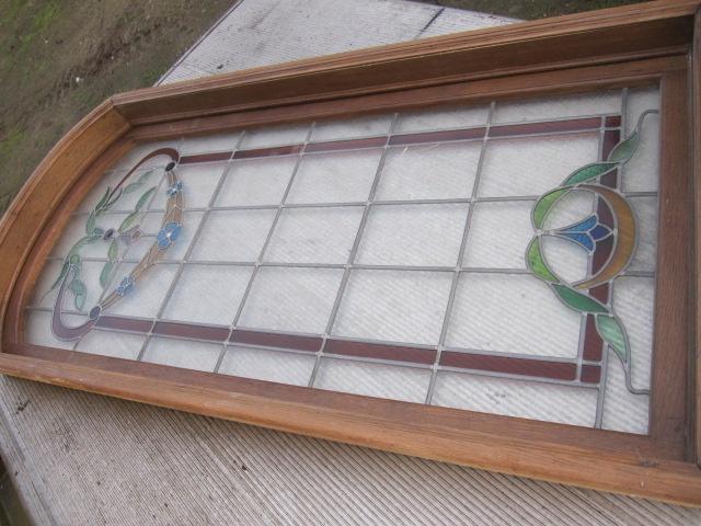 176,5hx89br Glas in lood raam eiken kader incl. kozijn, Ophalen, Zo goed als nieuw