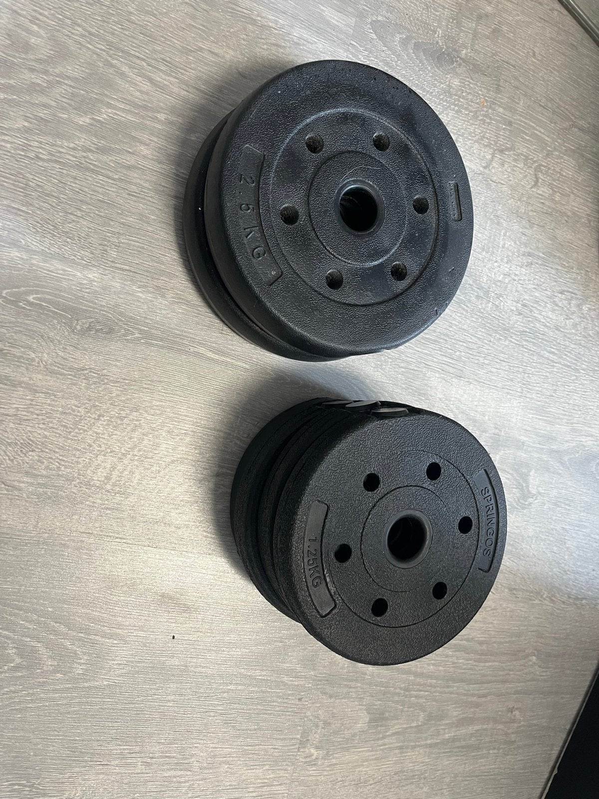 Gewichten voor halter of dumbell (2x 2.5kg, 4x 1.25kg), Ophalen, Gebruikt, Halterschijven
