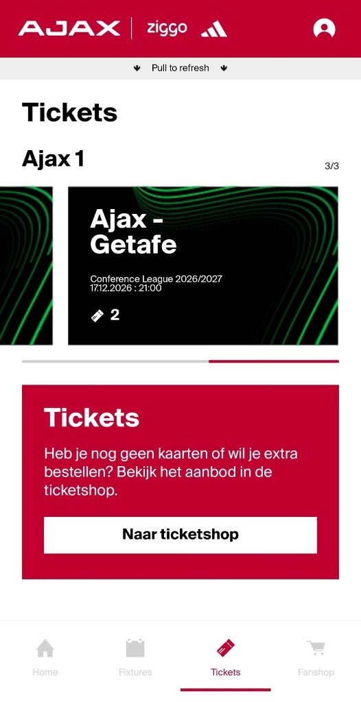 Ajax vs Getafe 2 tickets naast elkaar Vak 420, Tickets en Kaartjes, Losse kaart, Twee personen, December, Europa of Champions League