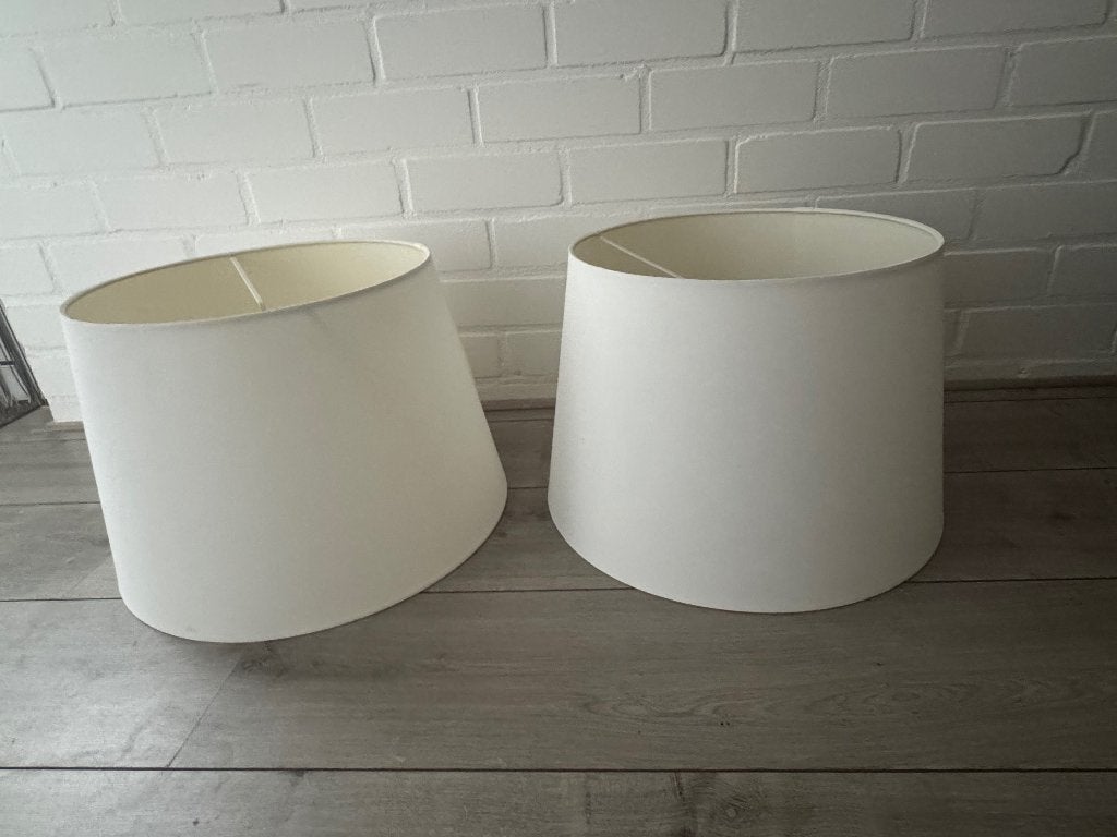 Lampenkappen, Gebruikt, 35 cm, Wit, Rond