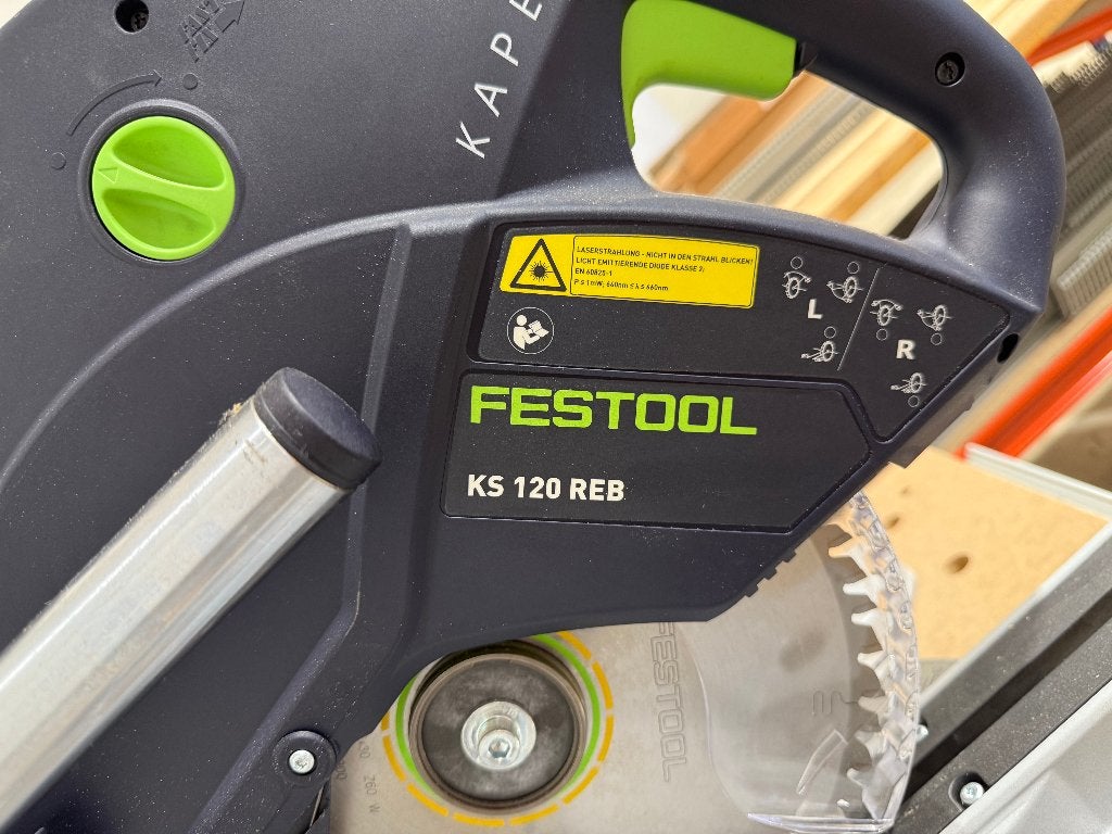 Festool KAPEX KS 120 REB afkortzaag met MFT/KAPEX-tafel, Doe-het-zelf en Verbouw, Ophalen, 70 mm of meer, Nieuw, Afkortzaag