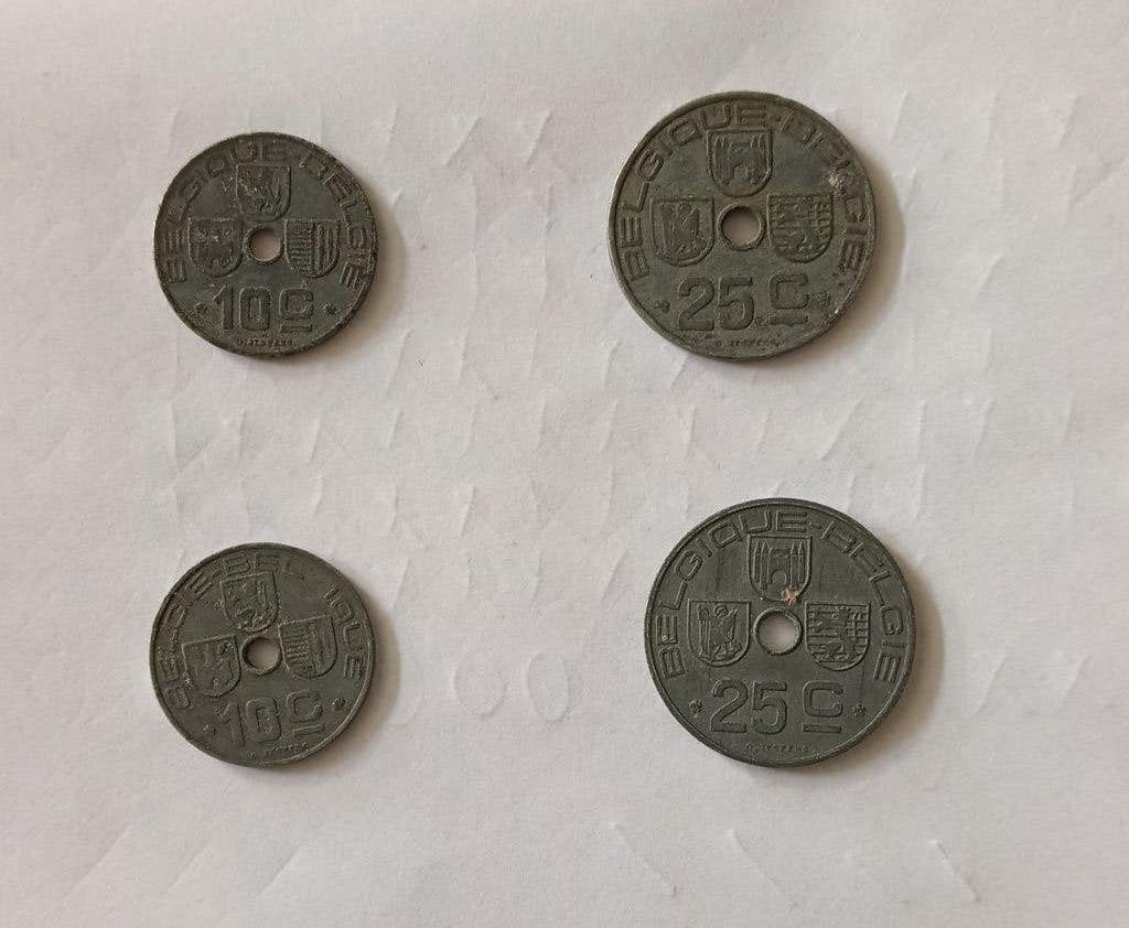 België  zinken oorlogsgeld 10 en 25 centimes., Postzegels en Munten, Ophalen of Verzenden, Overig, Setje