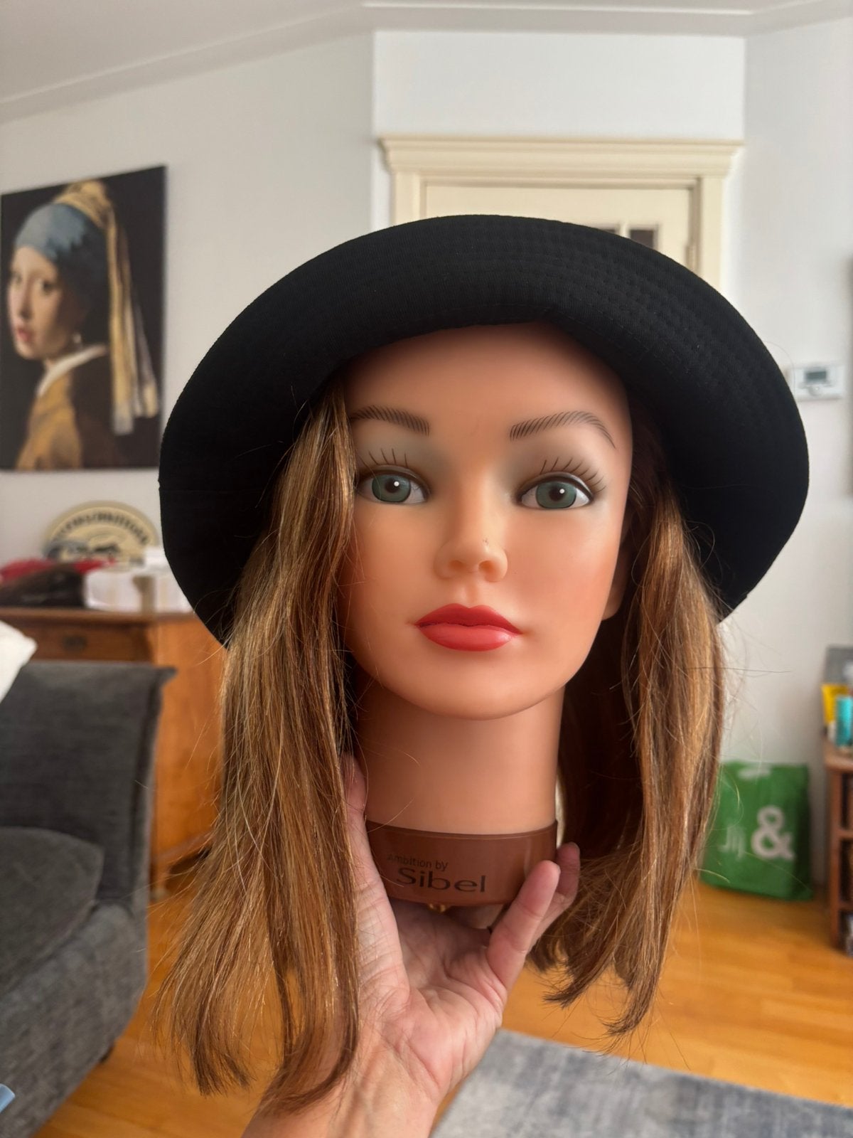 Hoed met echt haar. Kan met elk hoofddeksel gedragen worden, Ophalen of Verzenden, Nieuw, Pruik of Haarverlenging