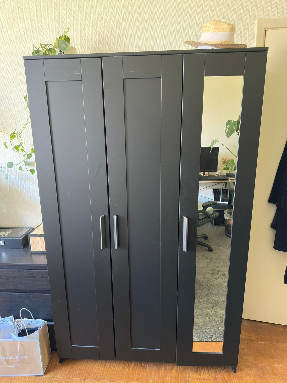 Kledingkast zwart 193x117x50, Ophalen, 50 tot 75 cm, 150 tot 200 cm