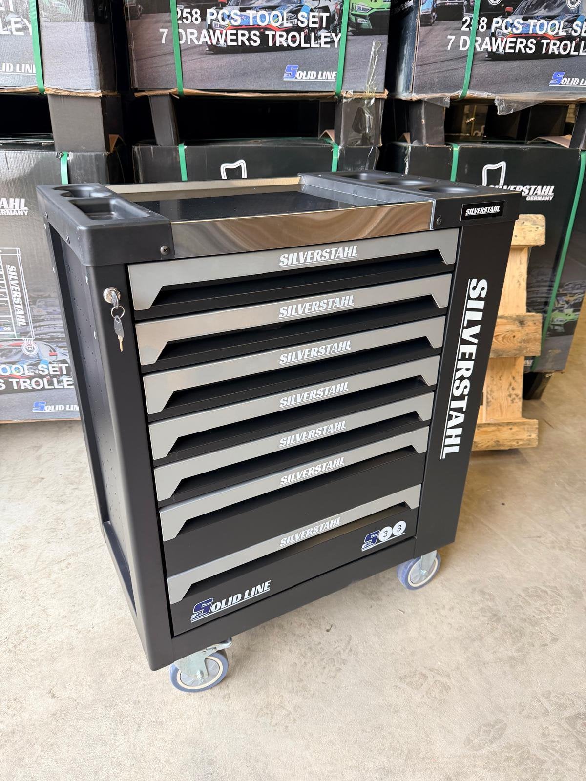 Silverstahl S33 Solid Line Gereedschapswagen – 258-Delig, Ophalen, Nieuw