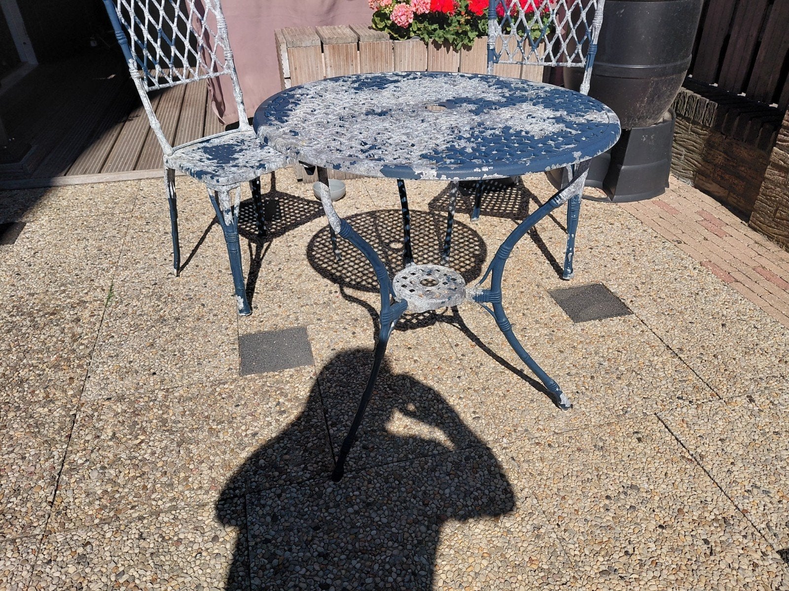 Antieke giet aluminium tuinset - opknapper, Ophalen