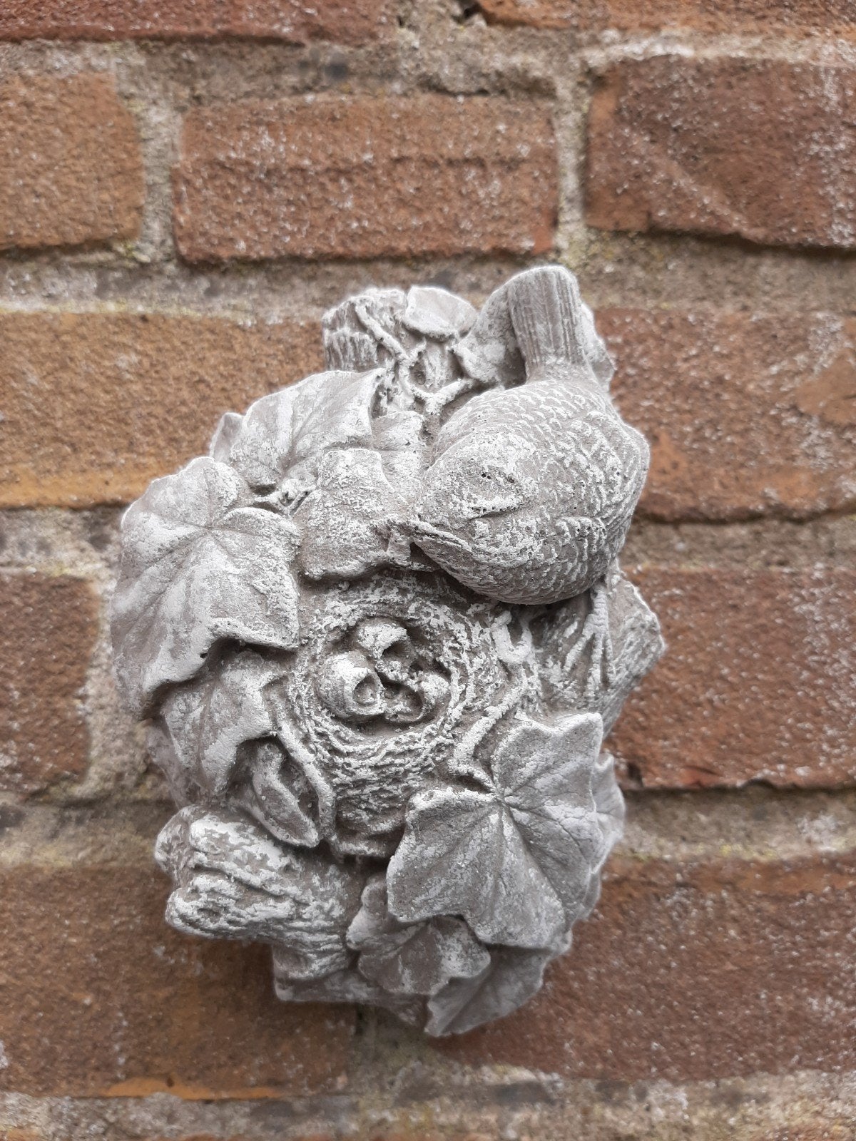 Vogelnestje wanddecoratie betonnen beeld tuinbeeld beton, Tuin en Terras, Ophalen of Verzenden