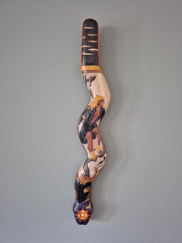 Unieke Tribal art met fantasie wezens 71 CM, Ophalen of Verzenden