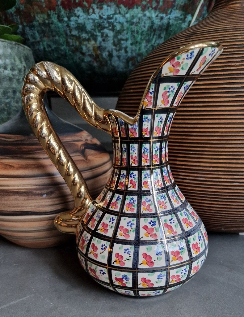 Antieke Art Deco waterkan Hubert Bequet Belgisch porselein, Ophalen of Verzenden