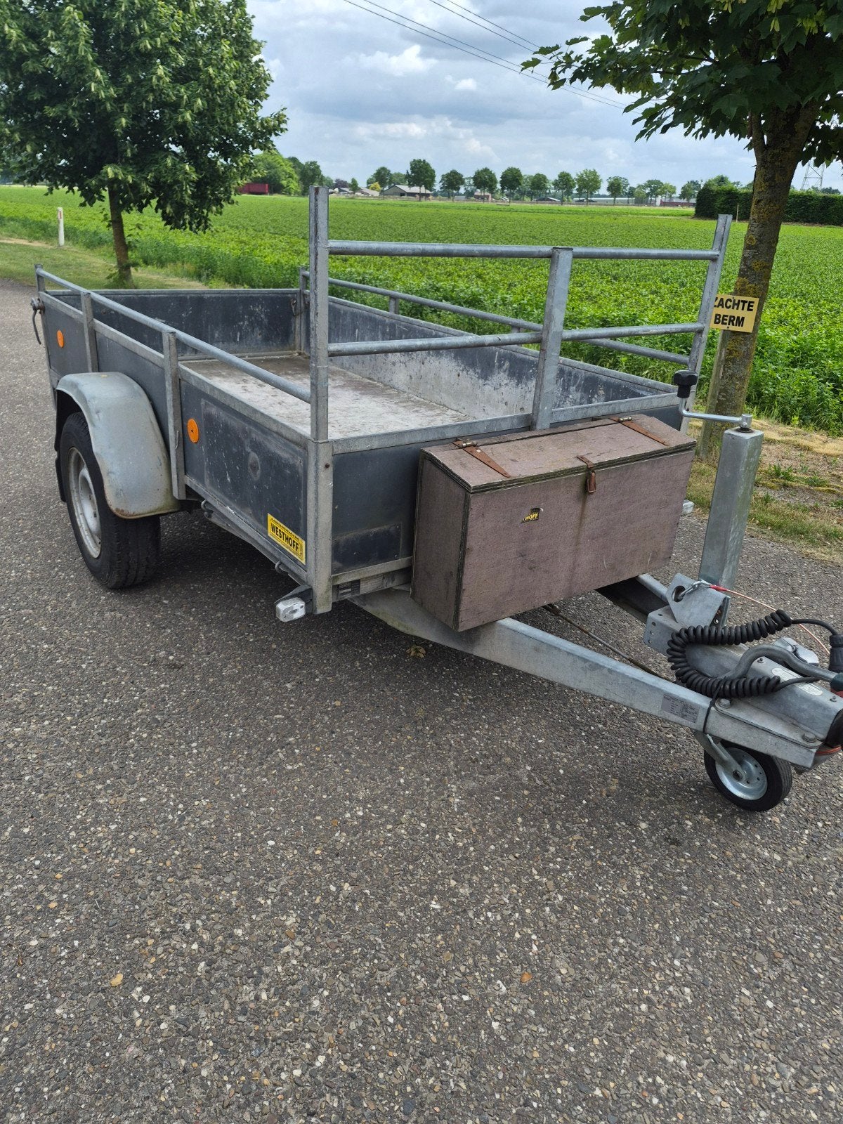 enkelassige aanhanger met kenteken, Ophalen of Verzenden