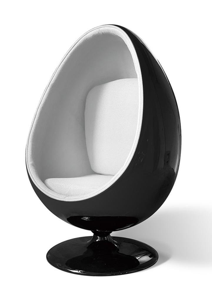 OHNO Egg pod - Ei Lounge Stoel - Zwart, Wit, Niet ingevuld, Zwart, Niet ingevuld, Nieuw