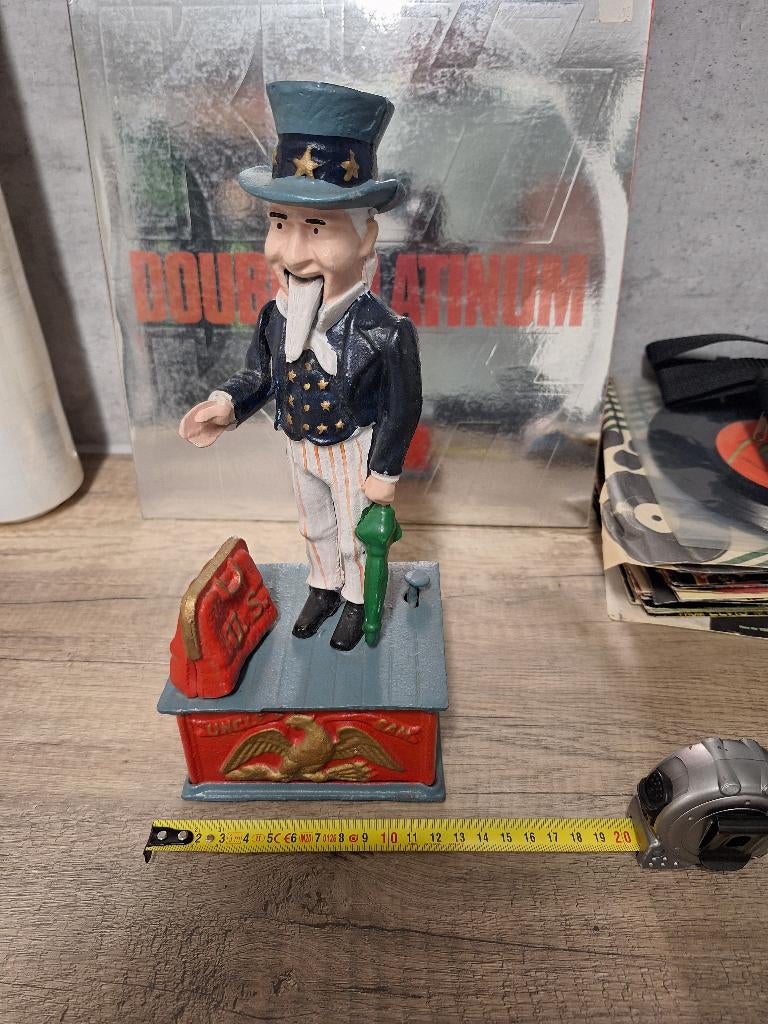 Oudere replica van Uncle Sam savingsbank in mooie staat, Ophalen of Verzenden, Zo goed als nieuw