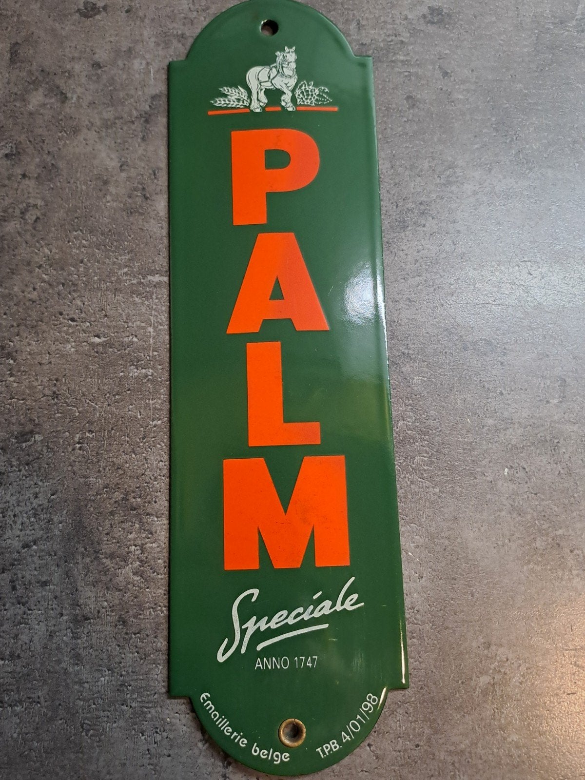 Mooi emaille deurpostje Palm bier, Verzamelen, Verzenden, Zo goed als nieuw, Reclamebord