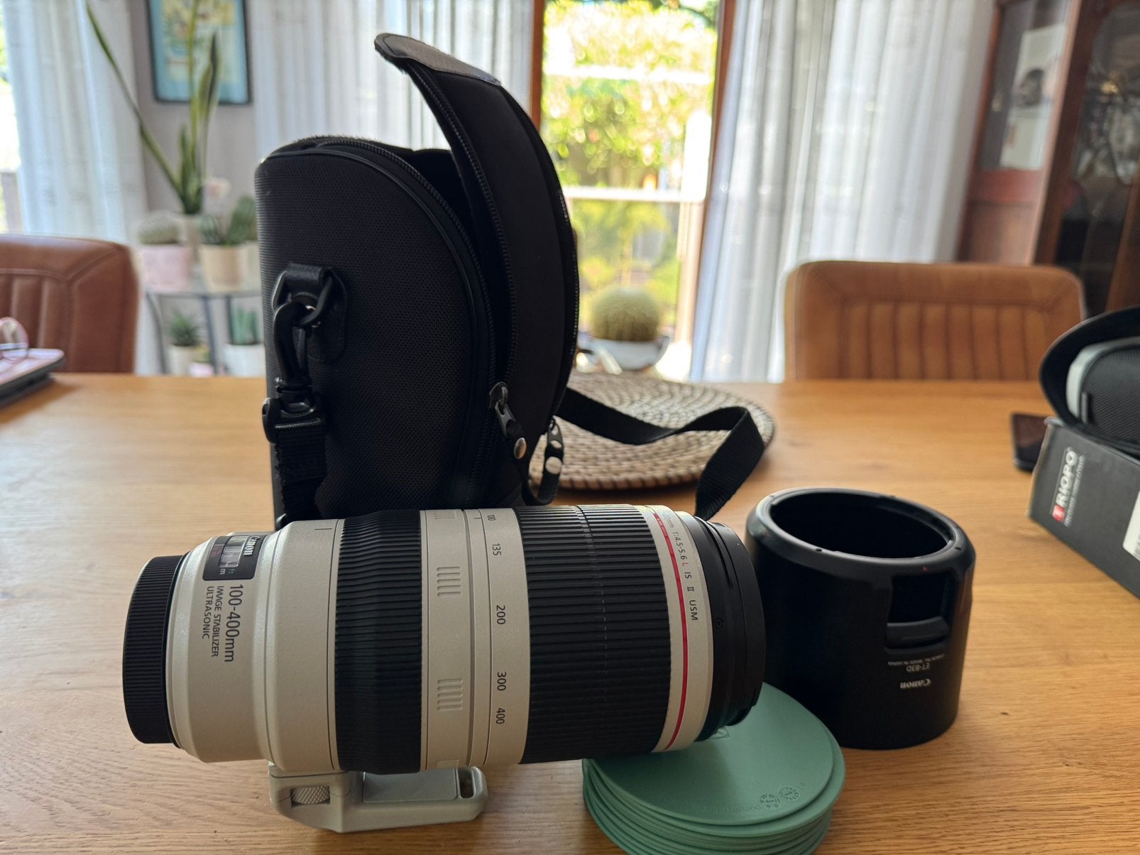 Canon EF 100-400 L met 1.4 extender en RF mount adapter, Ophalen of Verzenden, Zo goed als nieuw, Toebehoren