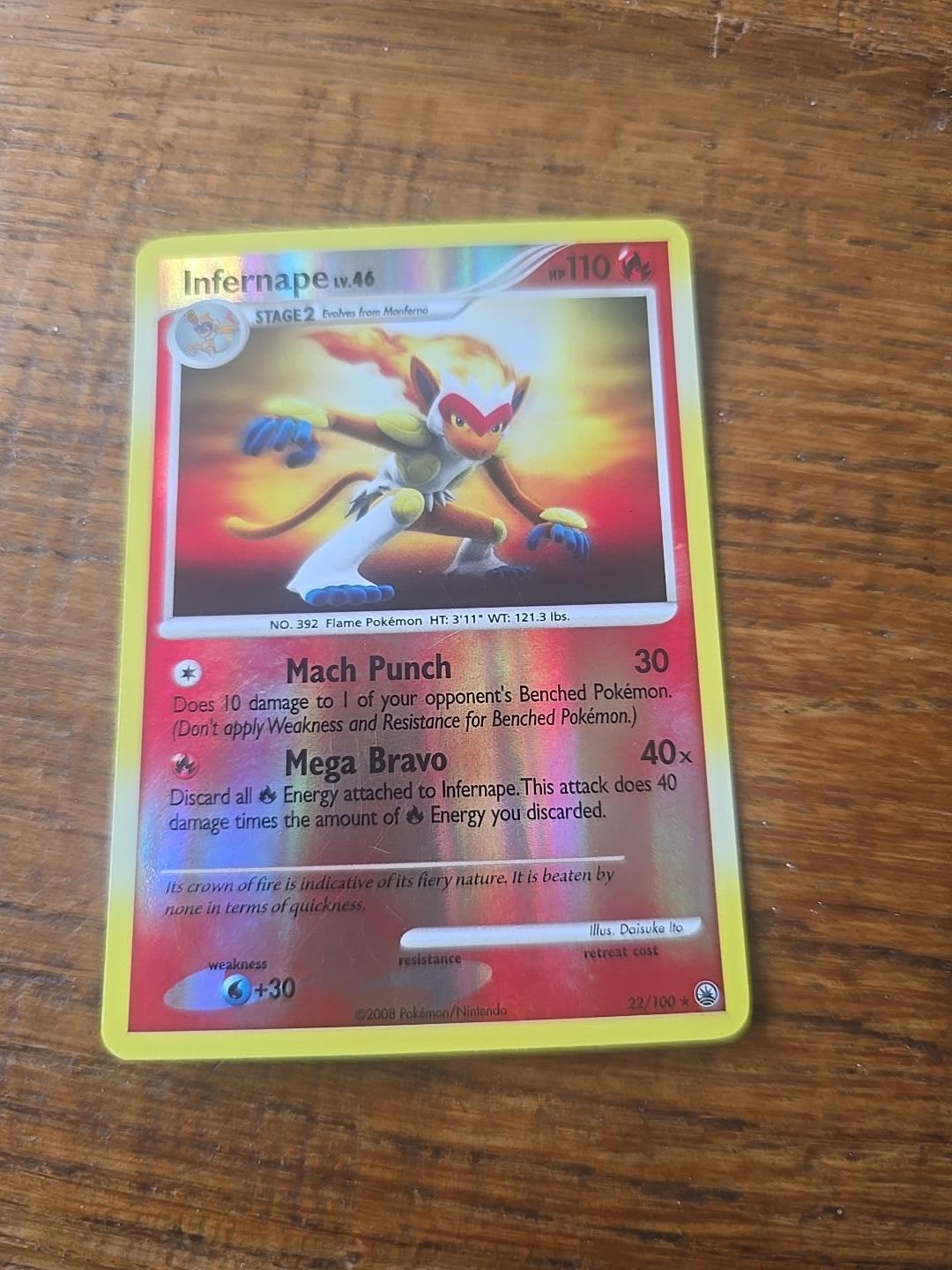 Pokémon Infernape LV.46 22/100 Reverse Holo – Majestic Dawn, Ophalen of Verzenden, Gebruikt