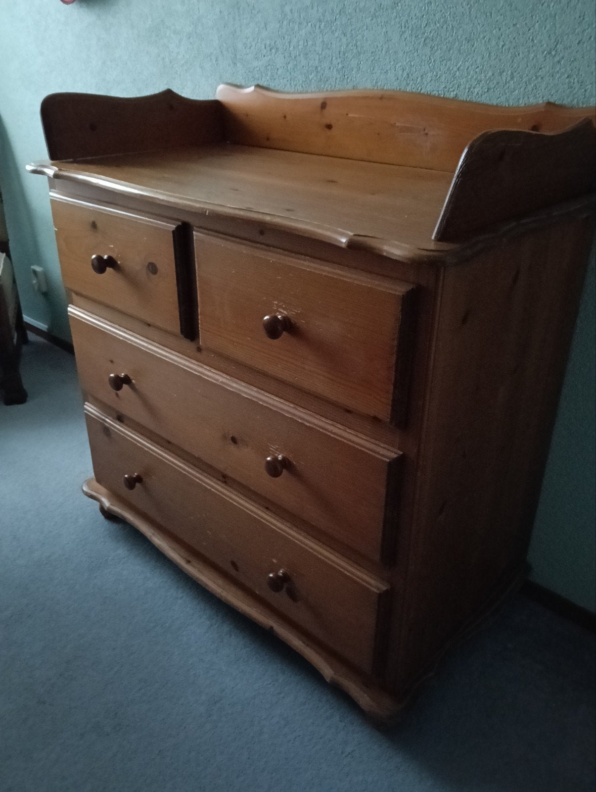 Grenen houten commode kast, Ophalen, Gebruikt, 100 tot 150 cm, 3 of 4 laden