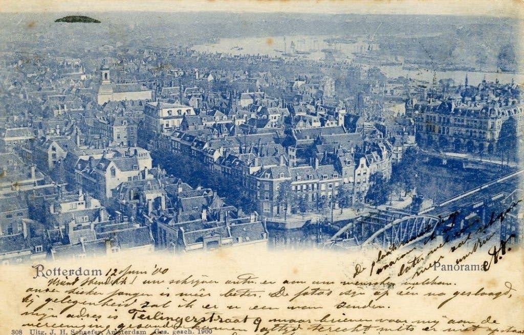 Rotterdam Ansichtkaart met postzegel gelopen, Verzenden, Zuid-Holland