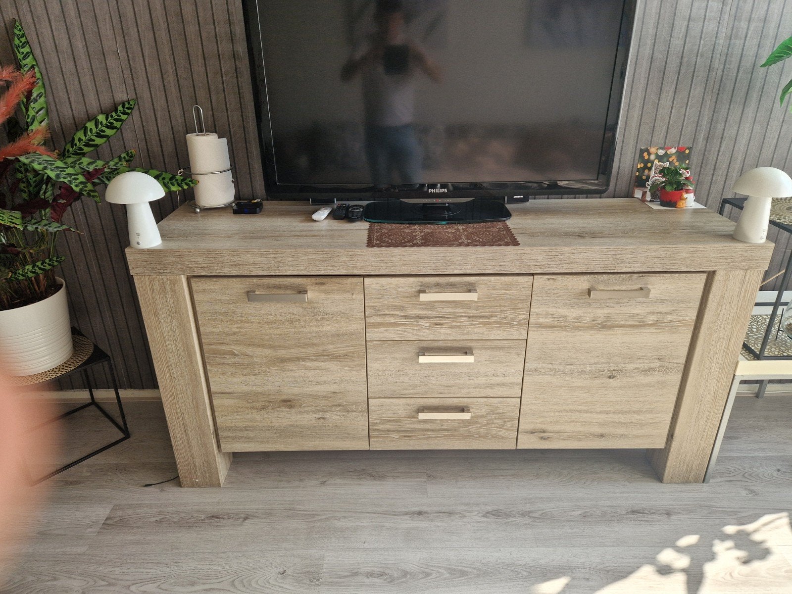 Complete Woonkamerset: Dressoir, Vitrinekast, Eettafel, Huis en Inrichting, Kasten | Dressoirs, Glas, 150 tot 200 cm, Ophalen of Verzenden