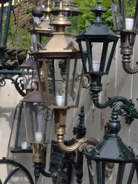 Kapitale zesh. bronzen buitenlamp Antiek model "De Evenaar", Ophalen