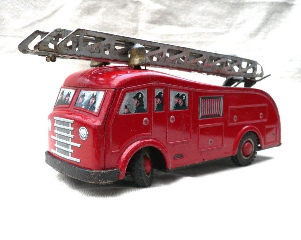 Arnold Daf brandweerwagen ladderwagen blik, 1/20., Antiek en Kunst, Antiek | Speelgoed, Ophalen of Verzenden