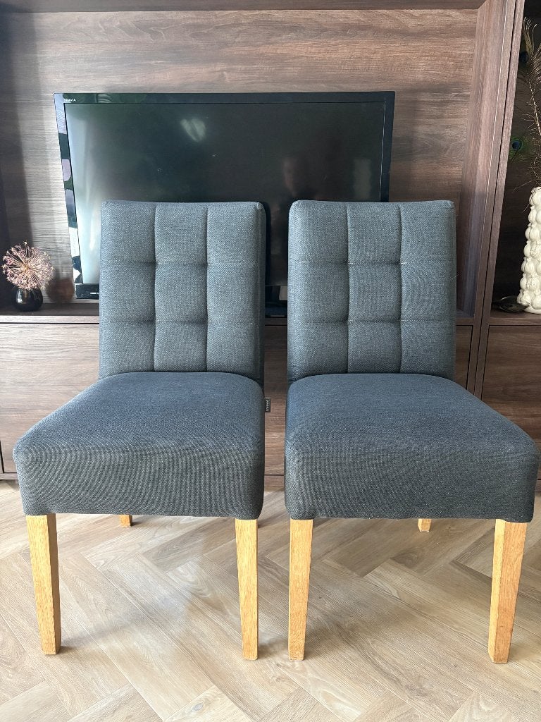 Woood stoelen 2 st., Ophalen, Gebruikt, Grijs, Twee