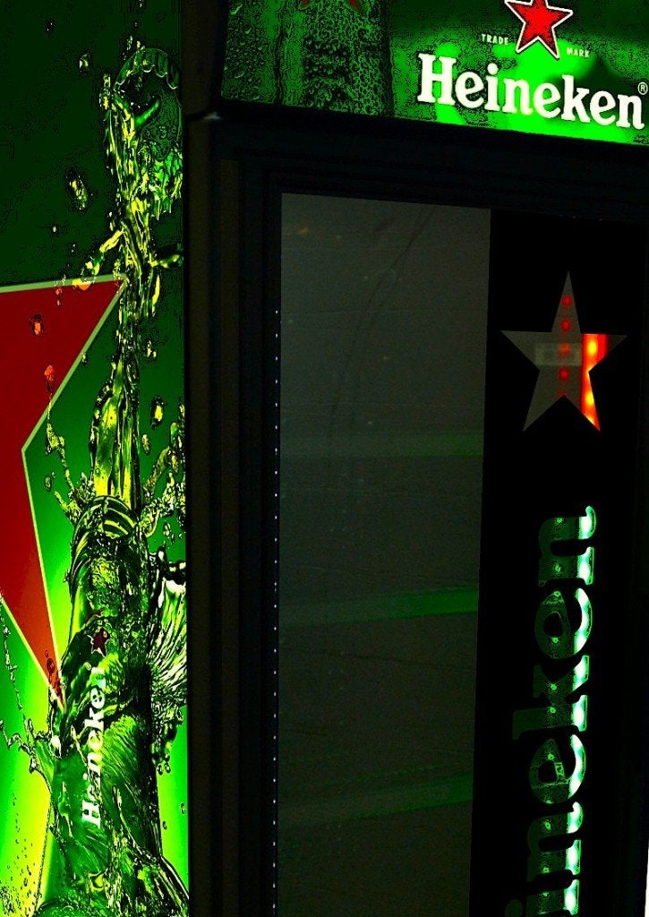 Heineken Bier koelkast met reclame ''De Kornschuur'', Zonder vriesvak, 200 liter of meer, Nieuw, 160 cm of meer