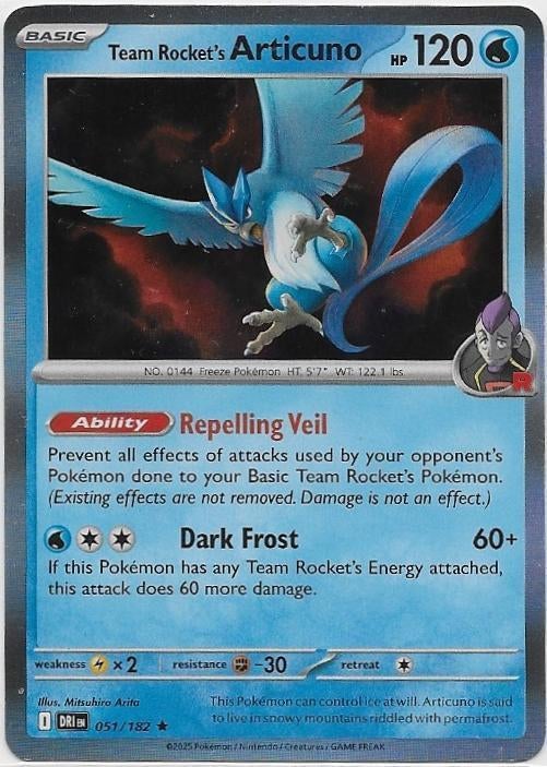 Destined Rivals,  Team Rocket's Articuno [holo] 51/182, Verzenden, Nieuw, Losse kaart