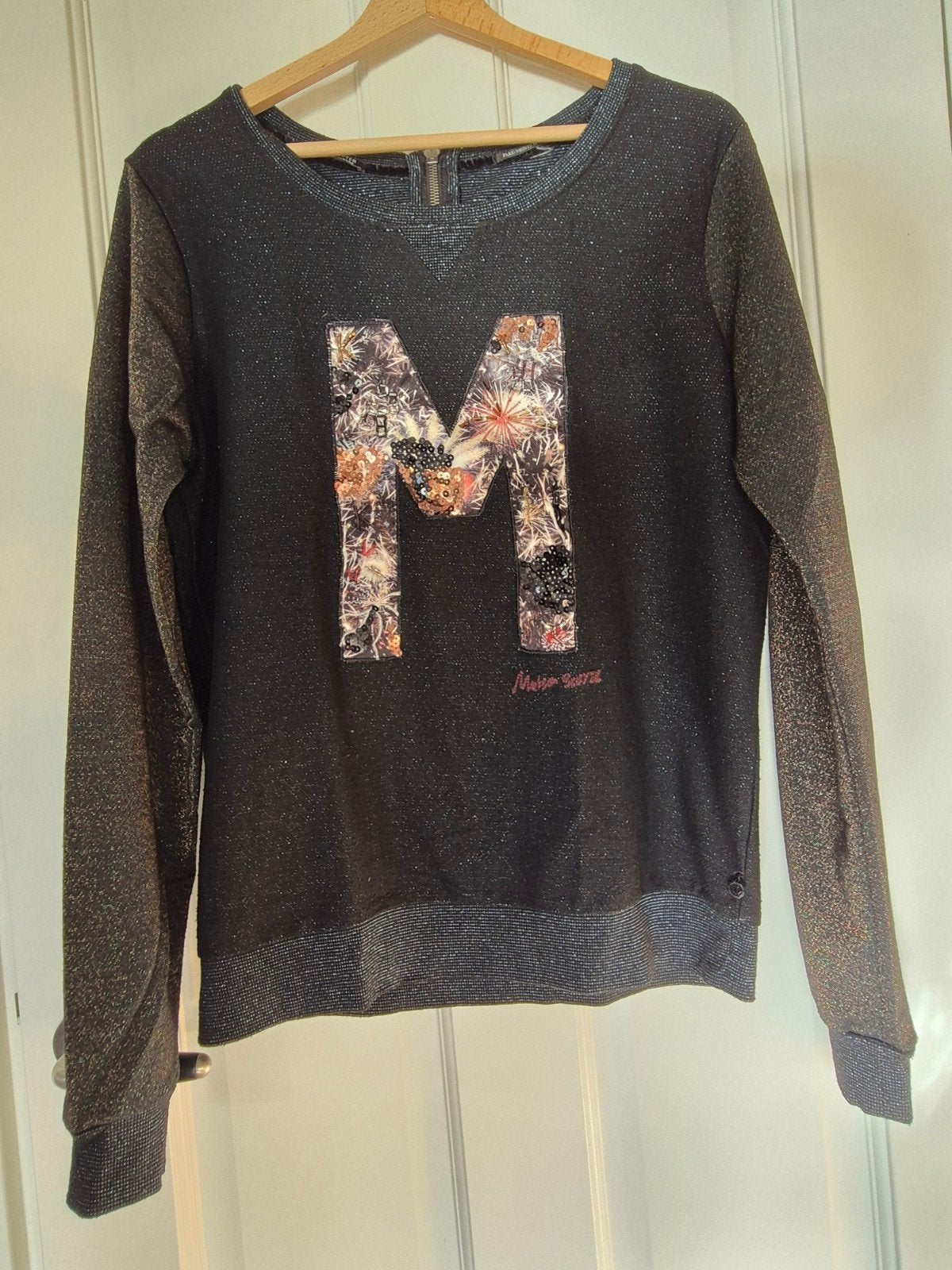 Maison Scotch trui met glitter en 'M' applicatie, Maat 38/40 (M), Verzenden, Zwart, Maison Scotch