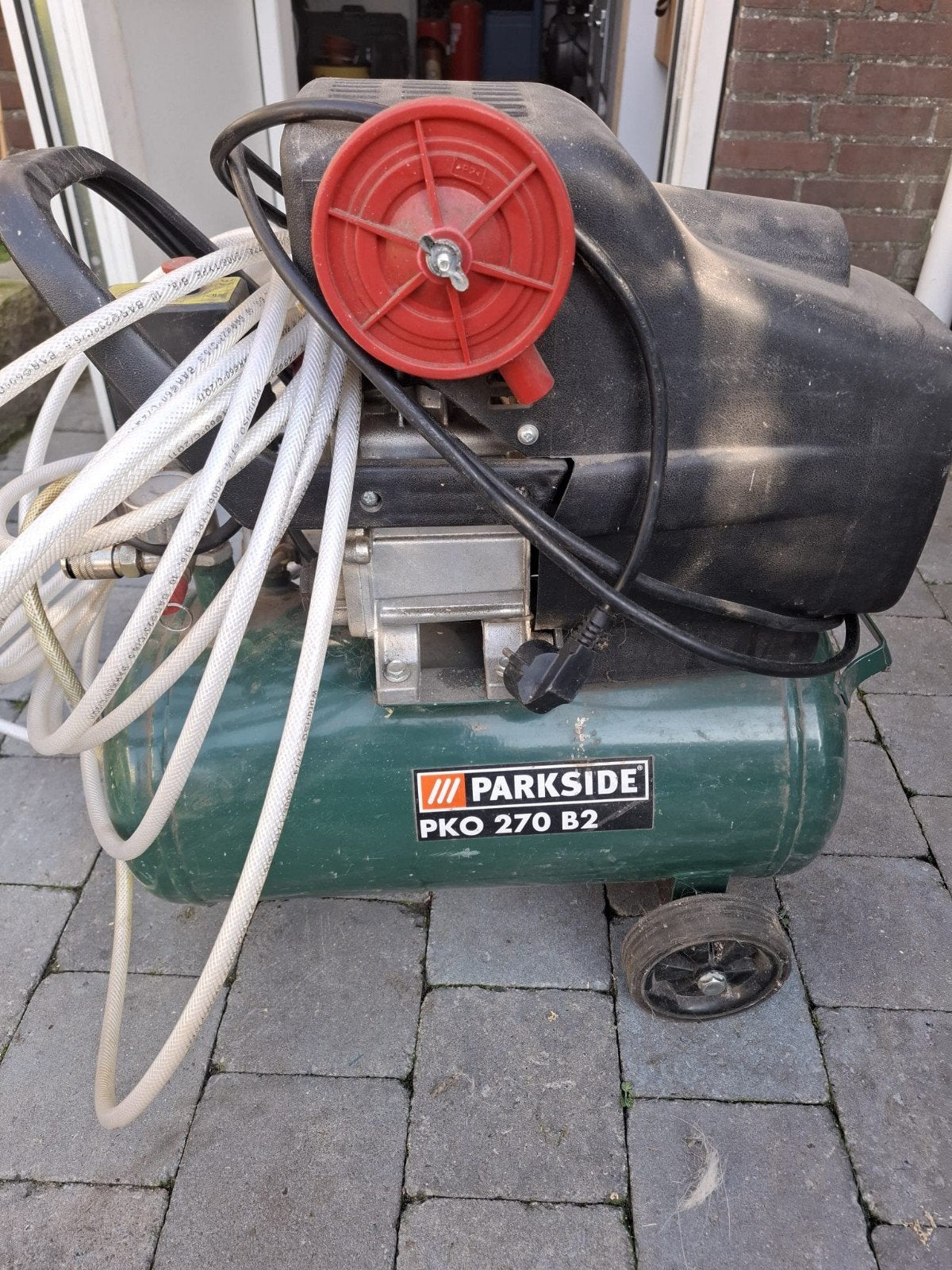 Parkside PKO 270 B2 Compressor met slang, Ophalen, Gebruikt, 6 tot 10 bar, 25 tot 100 liter