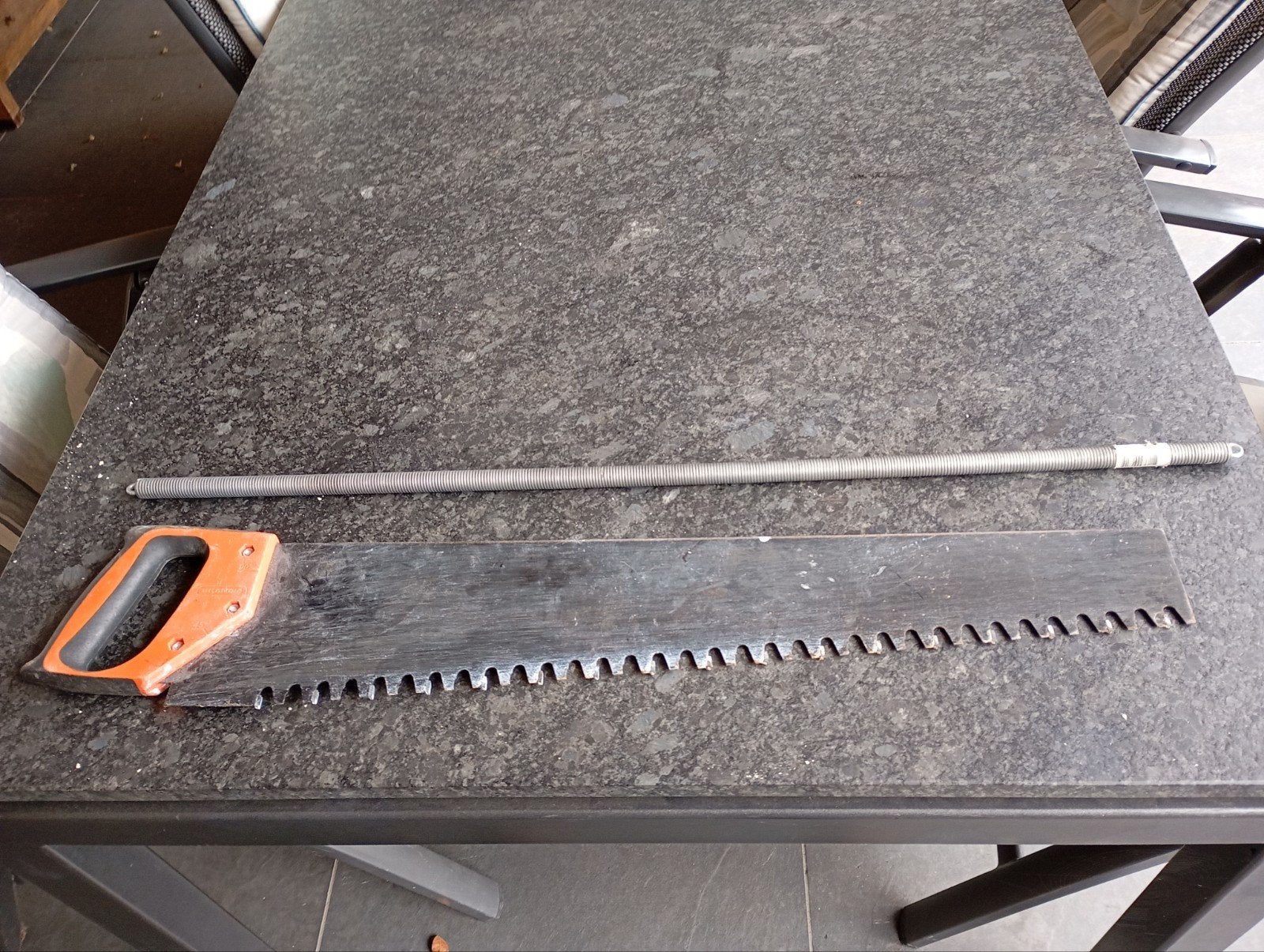 Ytong handzaag 65 cm en buigveer 3/4 lang 1 meter, Ophalen of Verzenden, Gebruikt, Zaag
