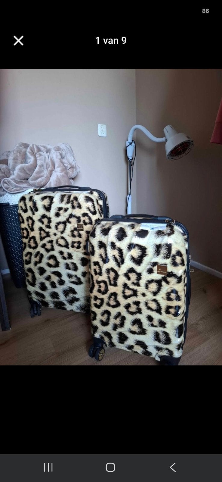2 panter print koffers, Ophalen, Zo goed als nieuw, Hard kunststof